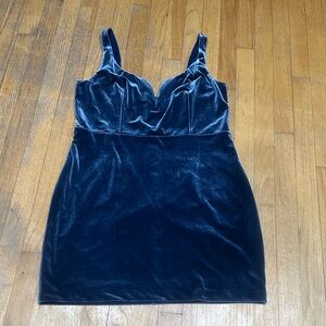 Express Navy Velvet Dress
